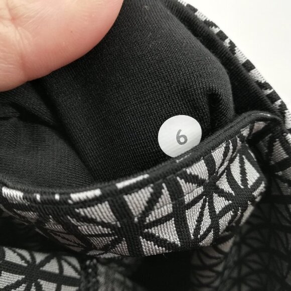 Lululemon Wunder Under Full On Luon Black Leggings Size 6 Tri Geo Silver Spoon - Picture 10 of 10